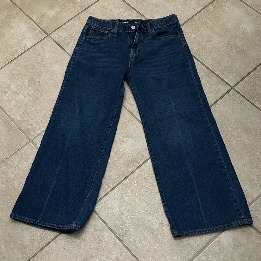 Old Navy Kids High Rise Baggy Wide-Leg Blue Jeans EUC